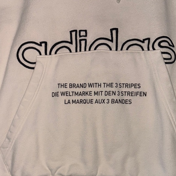 Adidas Men's Cream Hoodie with Black Accents - Picture 2 of 9